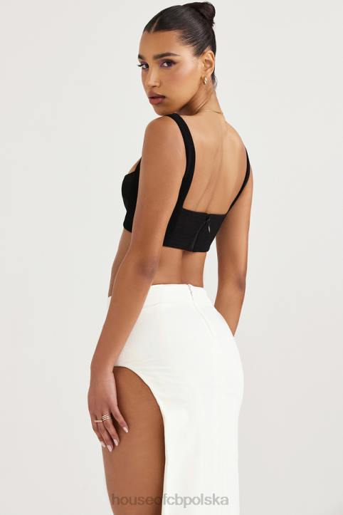 House of CB Luciana czarny plisowany bandeau top na każdą okazję