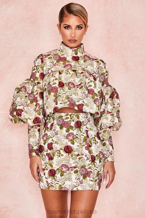 House of CB Naeve kwiatowy top falbany vintage różowy stylowy