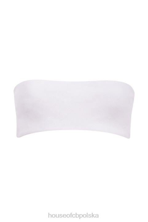House of CB Top bandeau z białego lnu Tanice modna odzież na każdą okazję