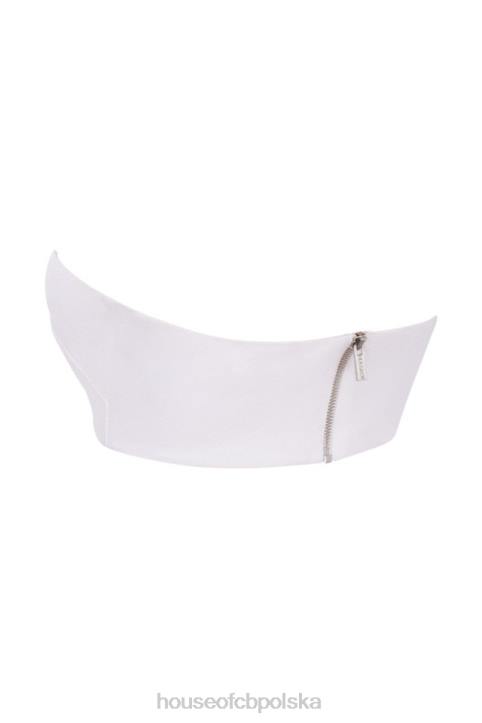 House of CB Top bandeau z białego lnu Tanice modna odzież na każdą okazję