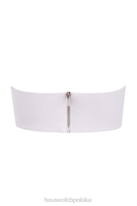 House of CB Top bandeau z białego lnu Tanice modna odzież na każdą okazję