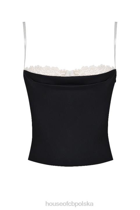 House of CB Czarnobiałe Fiszbiny Elegancki Top Damski