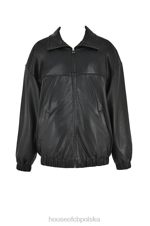 House of CB Czarna oversize kurtka bomber Larissa skóra wegańska trendy moda