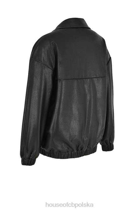 House of CB Czarna oversize kurtka bomber Larissa skóra wegańska trendy moda