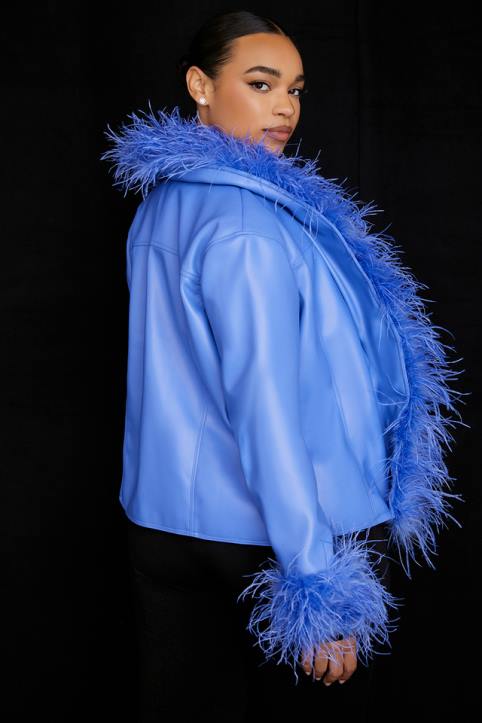 House of CB Kurtka Salome Chabrowa z Wegańską Skórą Modny Styl