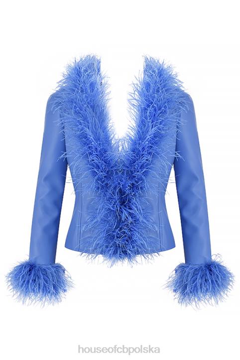 House of CB Kurtka Salome Chabrowa z Wegańską Skórą Modny Styl