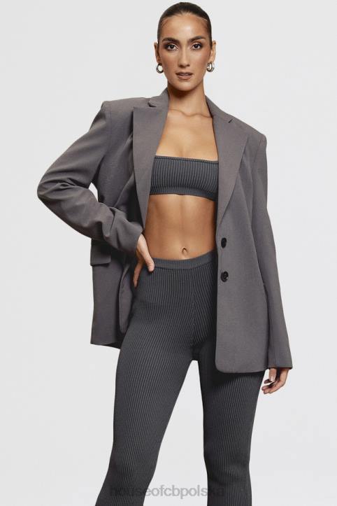 House of CB Ciemnoszara Oversize Aline Marynarka Trendy Modne Okrycie