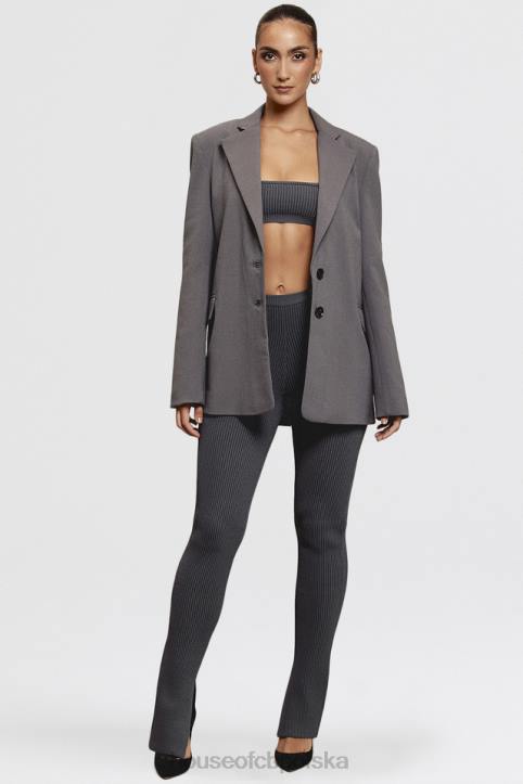 House of CB Ciemnoszara Oversize Aline Marynarka Trendy Modne Okrycie