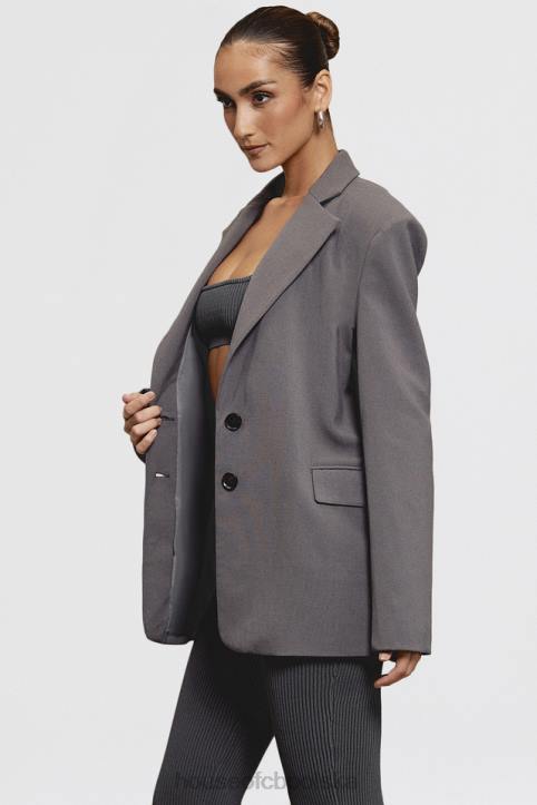 House of CB Ciemnoszara Oversize Aline Marynarka Trendy Modne Okrycie