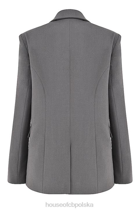 House of CB Ciemnoszara Oversize Aline Marynarka Trendy Modne Okrycie