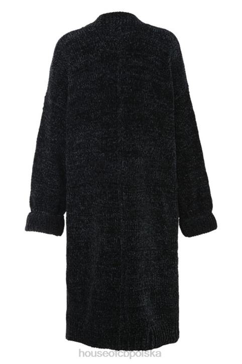 House of CB Celine Stylowy Czarny Kardigan Szynilowy na Każdą Okazję