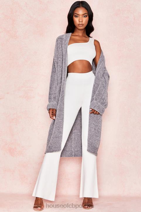 House of CB Szary Celine Kardigan Luźny Stylowy i Modny