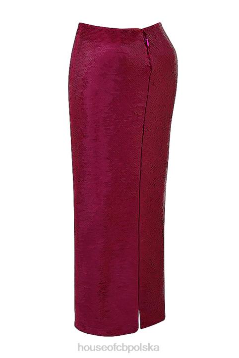 House of CB Alexis Maxi Spódnica Cekinowa Różowa 4PND887 Modna Odzież