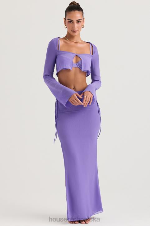House of CB Fioletowa Maxi Spódnica z Wycięciem Amalfi