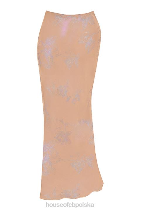 House of CB Spódnica maxi Dyana Shimmer Cafe au Lait Modny Styl