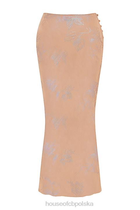 House of CB Spódnica maxi Dyana Shimmer Cafe au Lait Modny Styl