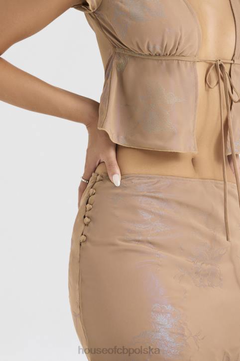 House of CB Spódnica maxi Dyana Shimmer Cafe au Lait Modny Styl