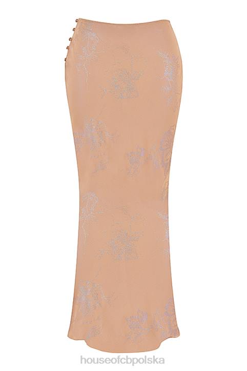 House of CB Spódnica maxi Dyana Shimmer Cafe au Lait Modny Styl