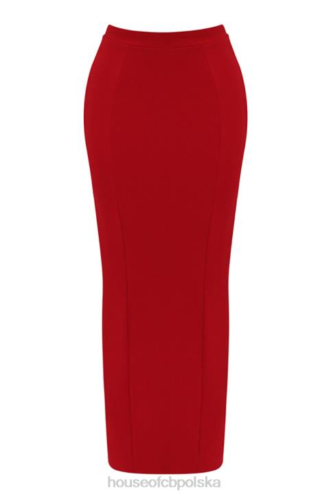 House of CB Maxi Spódnica Nayara Czerwono-Różowa Modna Odzież