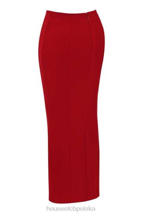 House of CB Maxi Spódnica Nayara Czerwono-Różowa Modna Odzież