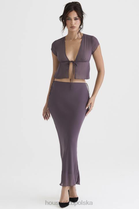 House of CB Maxi Spódnica Diana Ciemny Fiolet Elegancja na Każdą Okazję