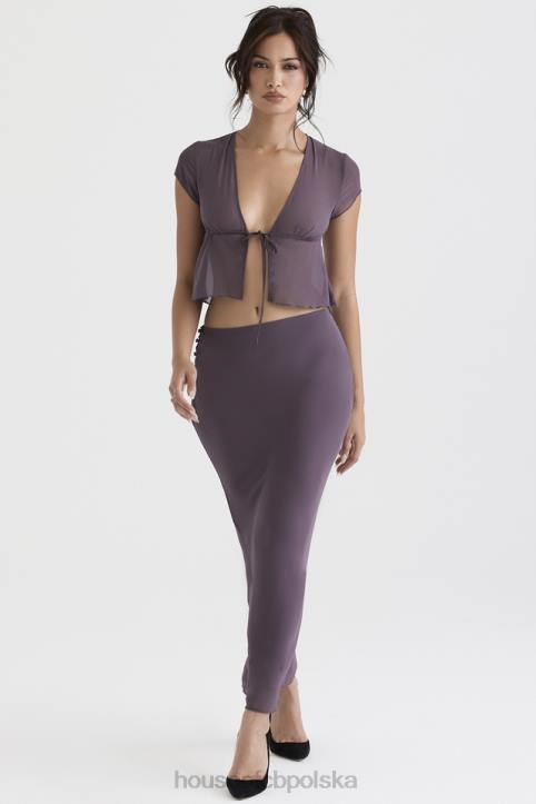 House of CB Maxi Spódnica Diana Ciemny Fiolet Elegancja na Każdą Okazję