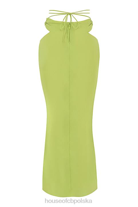 House of CB Limonkowo-zielona maxi spódnica z żorżety Madeline na każdą okazję