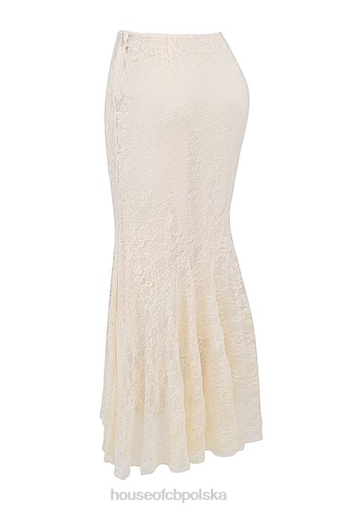 House of CB Therese Kremowa Koronkowa Spódnica Maxi Vintage Elegancja