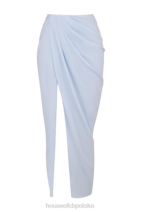 House of CB Vesper miękka niebieska spódnica maxi modna elegancka na każdą okazję