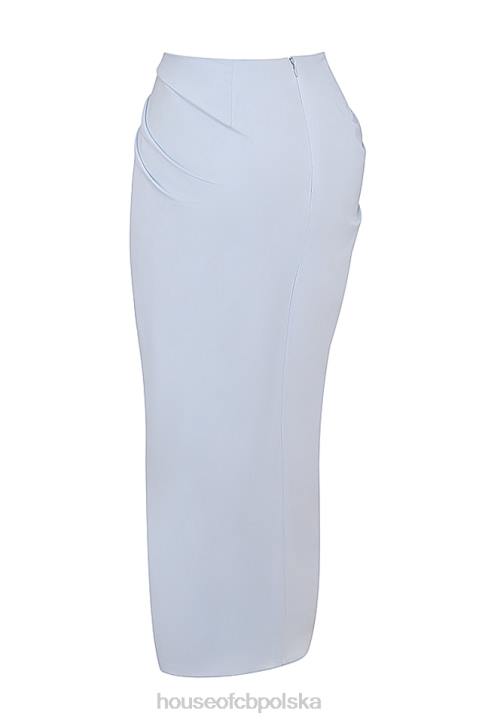 House of CB Vesper miękka niebieska spódnica maxi modna elegancka na każdą okazję