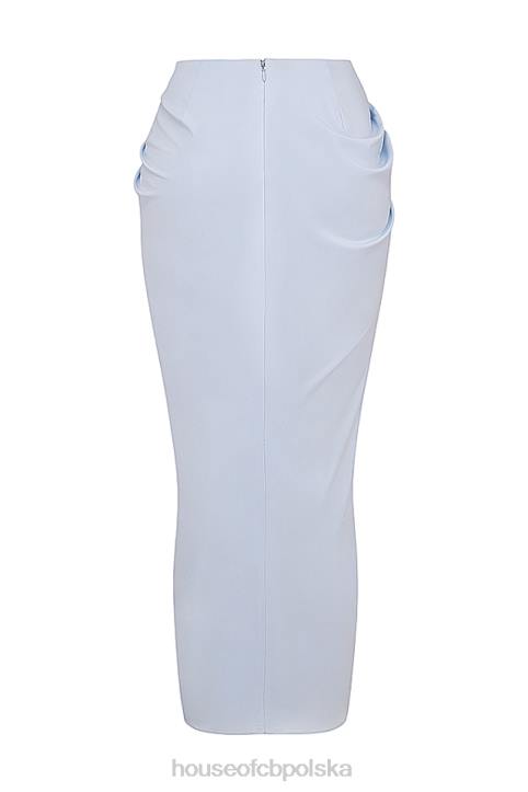 House of CB Vesper miękka niebieska spódnica maxi modna elegancka na każdą okazję