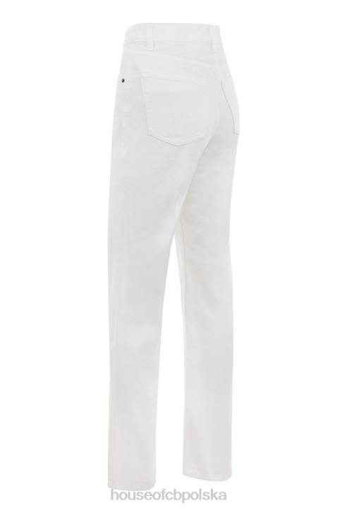 House of CB Białe Vintage Jeansy Yara Wysoki Stan Modne Odzież