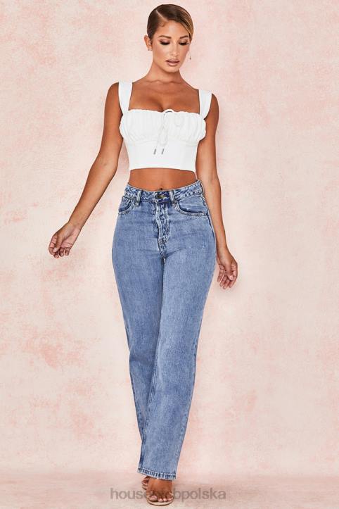 House of CB Vintage Jeansy Yara Wysoki Stan Niebieskie Must Have