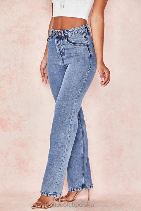House of CB Vintage Jeansy Yara Wysoki Stan Niebieskie Must Have