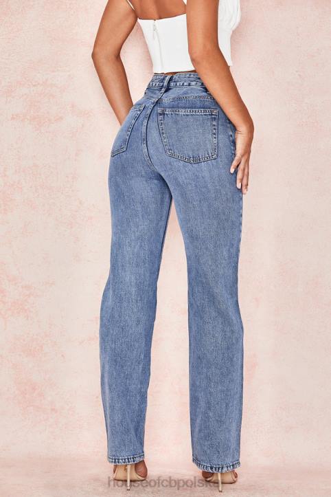 House of CB Vintage Jeansy Yara Wysoki Stan Niebieskie Must Have