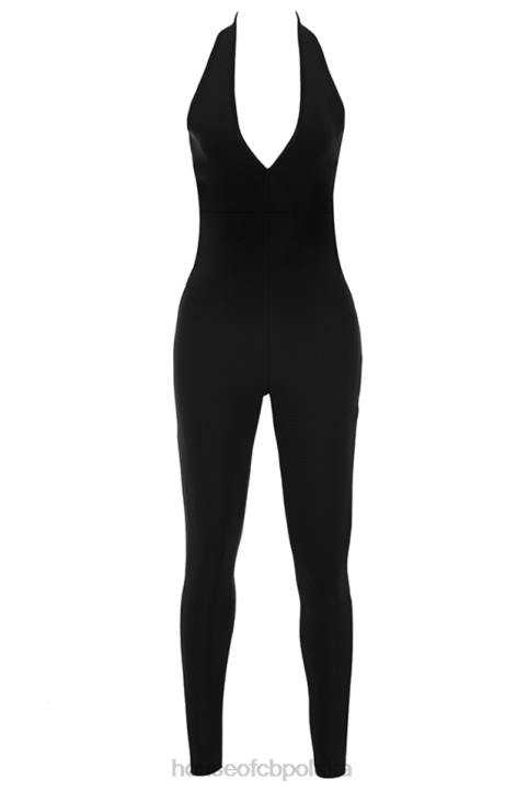 House of CB Czarny gorsetowy kombinezon bandażowy Anaise Modny Stylowy Look