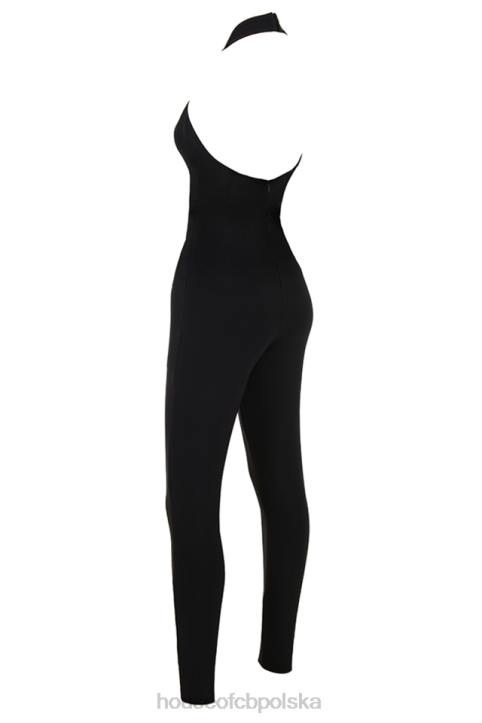 House of CB Czarny gorsetowy kombinezon bandażowy Anaise Modny Stylowy Look