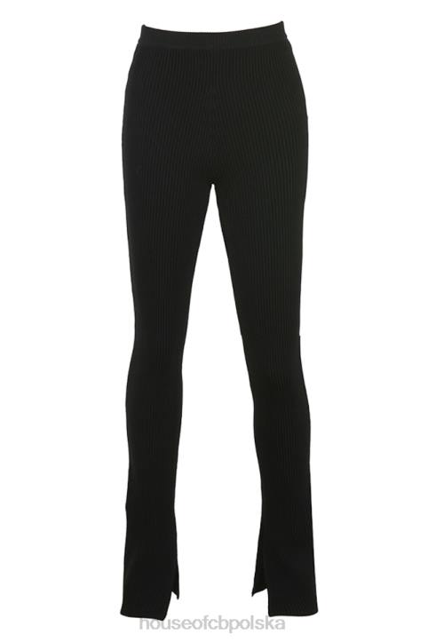 House of CB Czarne prążkowane legginsy Mitzi stylowe i wygodne