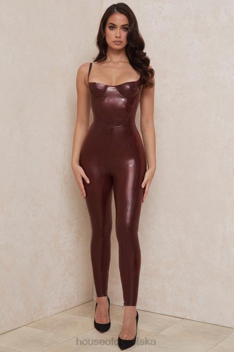 House of CB Wysokiej Jakości Lateksowe Legginsy Lia Raisin