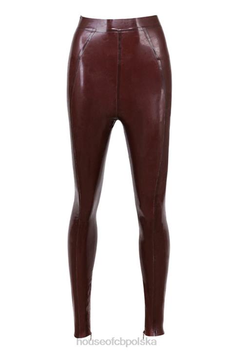 House of CB Wysokiej Jakości Lateksowe Legginsy Lia Raisin