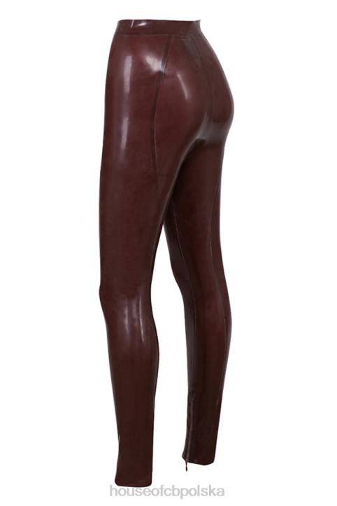 House of CB Wysokiej Jakości Lateksowe Legginsy Lia Raisin