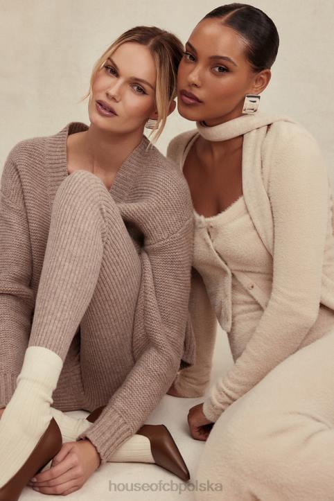 House of CB Legginsy wełniane jęczmienne Rosmina w kolorze beżowym modne i wygodne