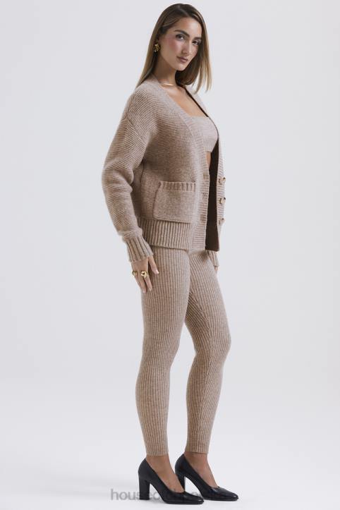 House of CB Legginsy wełniane jęczmienne Rosmina w kolorze beżowym modne i wygodne