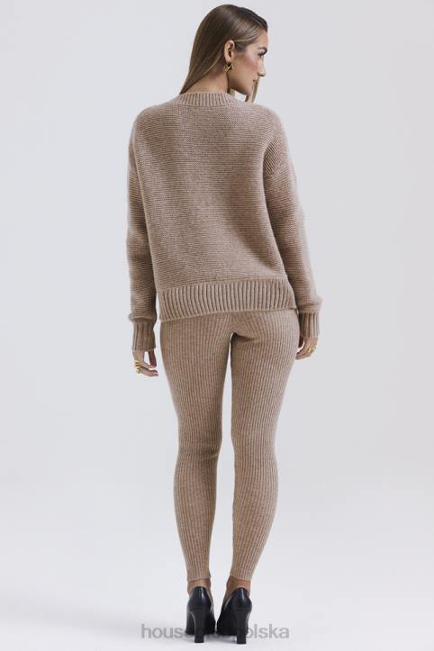 House of CB Legginsy wełniane jęczmienne Rosmina w kolorze beżowym modne i wygodne