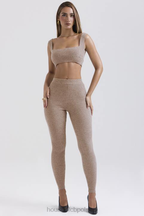 House of CB Legginsy wełniane jęczmienne Rosmina w kolorze beżowym modne i wygodne