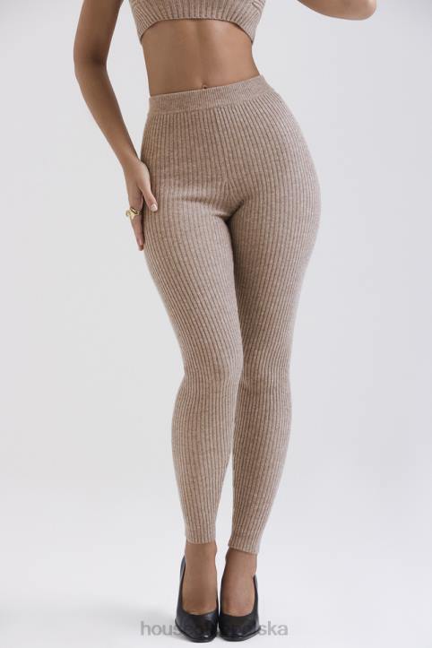 House of CB Legginsy wełniane jęczmienne Rosmina w kolorze beżowym modne i wygodne