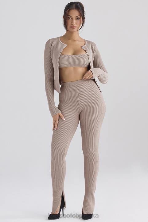 House of CB Ciemnoszare Legginsy Prążkowane Mitzi Idealne na Każdą Okazję