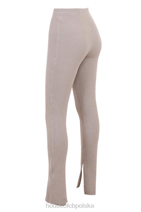 House of CB Ciemnoszare Legginsy Prążkowane Mitzi Idealne na Każdą Okazję