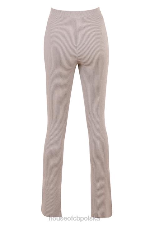 House of CB Ciemnoszare Legginsy Prążkowane Mitzi Idealne na Każdą Okazję