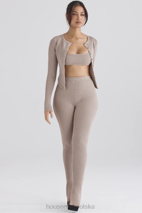 House of CB Ciemnoszare Legginsy Prążkowane Mitzi Idealne na Każdą Okazję